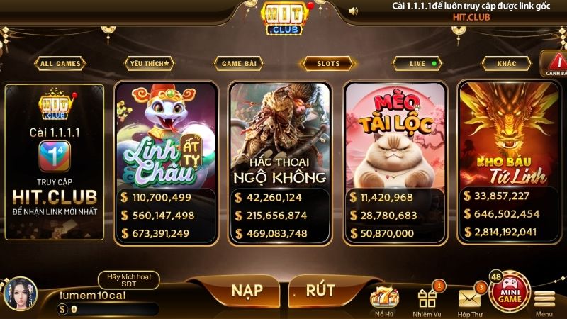 Top game Slot Hitclub online cực hot hiện nay